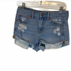 Shorts Womens Size 2 Tomgirl Shortie Distressed Frayed Light Wash